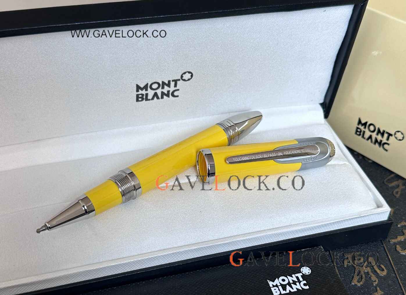 Copy Montblanc Great Characters Enzo Ferrari Rollerball in Milk Yellow